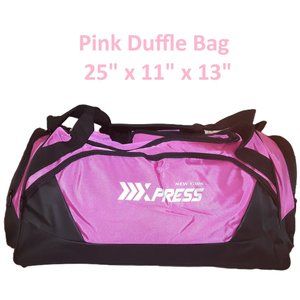 25" Pink Duffle Bag Gym Bag - Travel Bag - Carry-On Bag - Overnight Bag